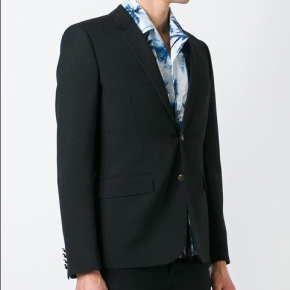 Saint Laurent black virgin wool gabardine blazer - Picture 4 of 8